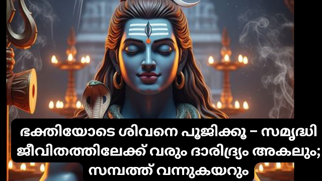ഭക്തിയോടെ ശിവനെ പൂജിക്കൂ – സമൃദ്ധി ജീവിതത്തിലേക്ക് വരും ദാരിദ്ര്യം അകലും;