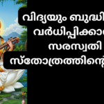 ദിവസേന ജപിക്കാം: വിദ്യാവർധനയ്ക്ക് ,പരീക്ഷാവിജയത്തിനുള്ള ദിവ്യശക്തി, സരസ്വതി സ്തോത്രം